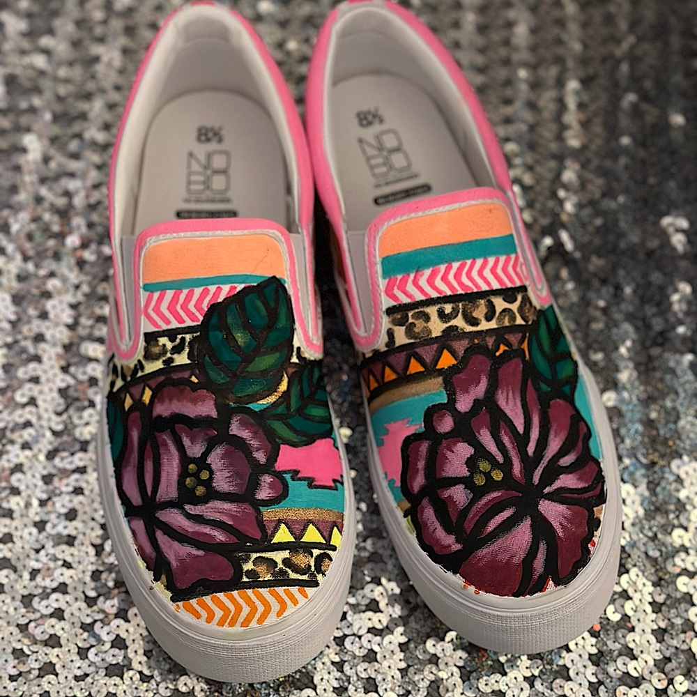 Hand painted sneakers